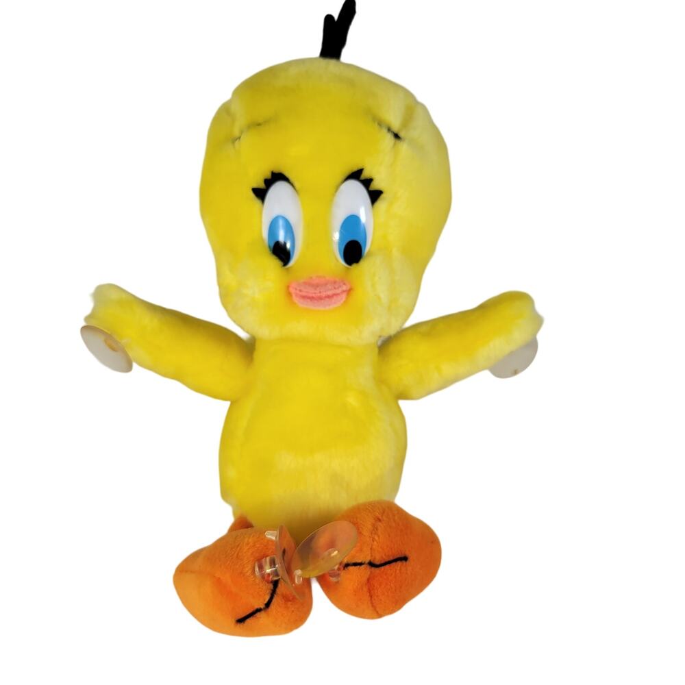 Vintage 1988 Tweety Plush Toy Warner Bros 12" Suction Cups Feet Stuffed Animal